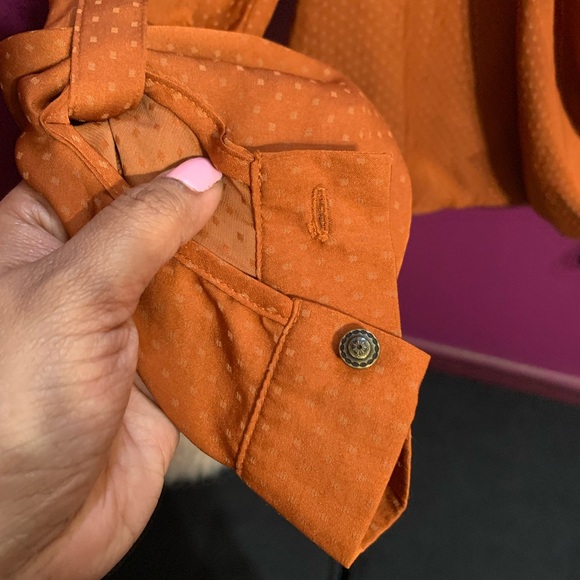 Orange-rust blouse polka dot - Picture 3 of 7
